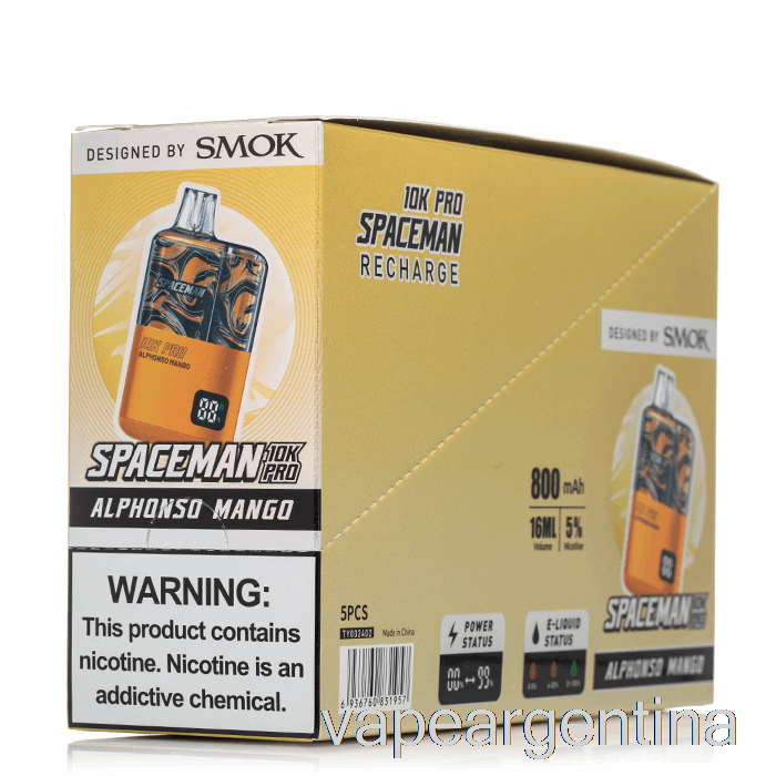 Spaceman 10k Pro Desechable (paquete De 5) Vape Argentina